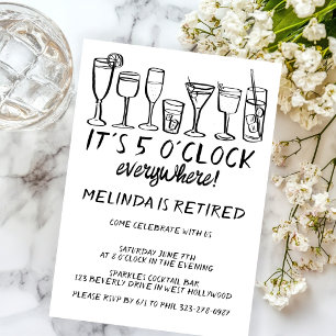 Invitación FIESTA DE JUBILACIÓN 5PM EN TODAS PARTES Bebidas d