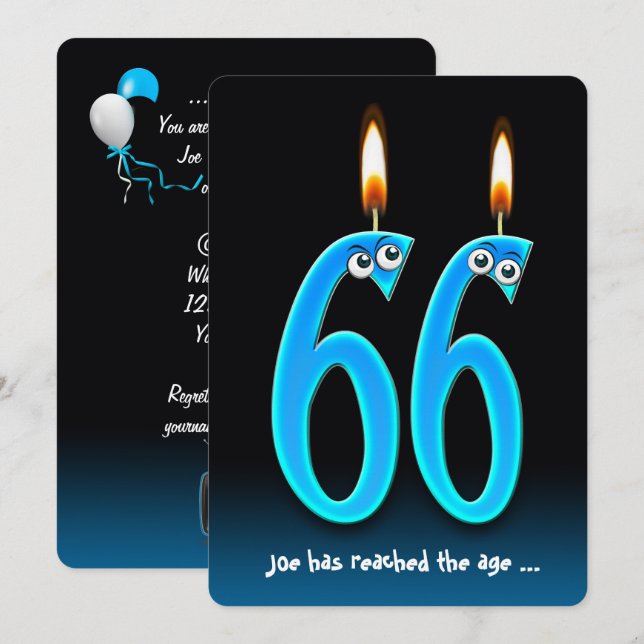 Invitación Fiesta de jubilación a los 66 años (Anverso / Reverso)