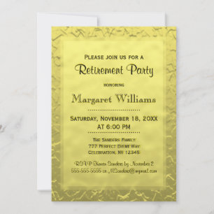Invitación Fiesta de Jubilación   Billete de oro