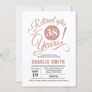 Invitación Fiesta de Jubilación - Blanco Oro Rosa