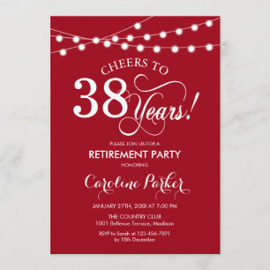 Invitación Fiesta de jubilación - Blanco rojo