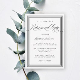 Invitación Fiesta de Jubilación Blanco Simple Elegante