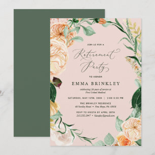 Invitación Fiesta de Jubilación Boho Rubor Pastel Rosa
