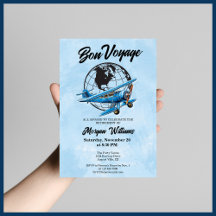 Fiesta de Jubilación Bon Voyage Viaje Plano de Glo