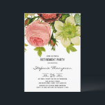 Invitación Fiesta de Jubilación Botánica de Flores Vintage<br><div class="desc">Invite a su evento con esta invitación a la fiesta de retiro floral de personalizable. Cuenta con flores botánicas y tipografía clásica. Esta invitación botánica a la fiesta de retiro es perfecta para los fiestas de primavera y otoño. Los textos son totalmente editables para cualquier evento.</div>