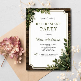 Invitación Fiesta de Jubilación Botánica de Verdes de Madera 