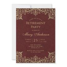 Fiesta de Jubilación Burgundy Gold Vintage Elegant