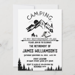 Invitación Fiesta de jubilación Camping