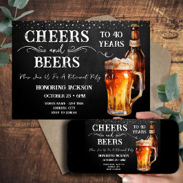 Invitación Fiesta de jubilación Cheers and Beers Rústica