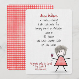 Invitación Fiesta de Jubilación Chica con Vino
