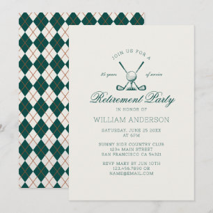 Invitación Fiesta de jubilación clásica elegante verde de gol