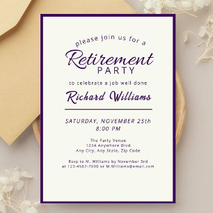 Invitación Fiesta de jubilación clásico formal simple