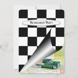 Invitación Fiesta de Jubilación con Coche Antiguo