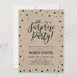 Invitación Fiesta de Jubilación con Confeti Negro y Sorpresa 