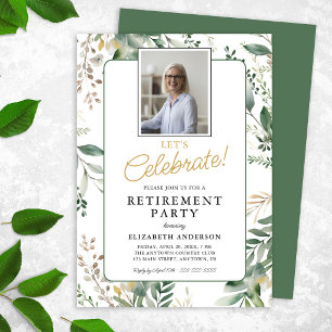 Invitación Fiesta de Jubilación con Foto de Vegetación Elegan
