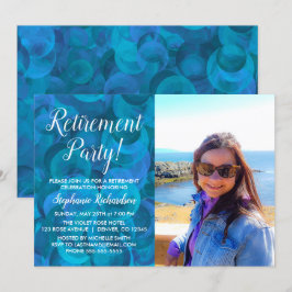 Invitación Fiesta de Jubilación con Foto del Océano Azul Eleg