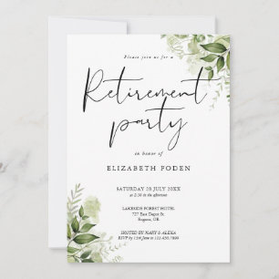 Invitación Fiesta de Jubilación con Guión de Foto Floral de V