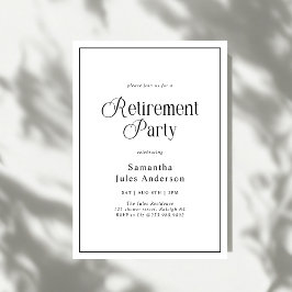Invitación Fiesta de Jubilación con Letra Elegante Moderna