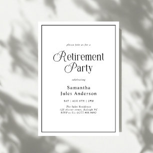 Invitación Fiesta de Jubilación con Letra Elegante Moderna