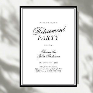 Invitación Fiesta de Jubilación con Letra Elegante Moderna