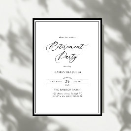 Invitación Fiesta de Jubilación con Letra Elegante Moderna
