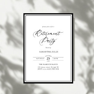Invitación Fiesta de Jubilación con Letra Elegante Moderna