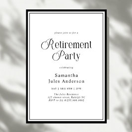 Invitación Fiesta de Jubilación con Letra Moderna y Elegante