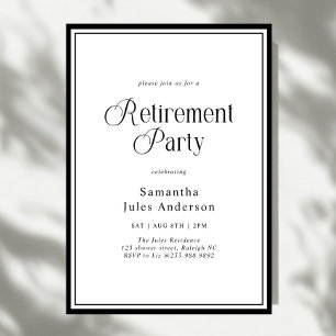 Invitación Fiesta de Jubilación con Letra Moderna y Elegante