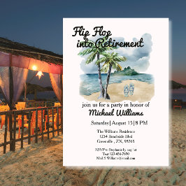 Invitación Fiesta de jubilación con tema de playa de verano y