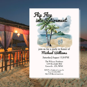 Invitación Fiesta de jubilación con tema de playa de verano y