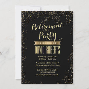 Invitación Fiesta de Jubilación Confetti de Oro Moderno
