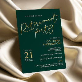 Invitación Fiesta de Jubilación Corporativa Elegante Verde y 