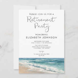 Invitación Fiesta de jubilación costera en la playa del océan