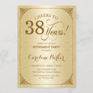 Invitación Fiesta de Jubilación - Damasco de oro