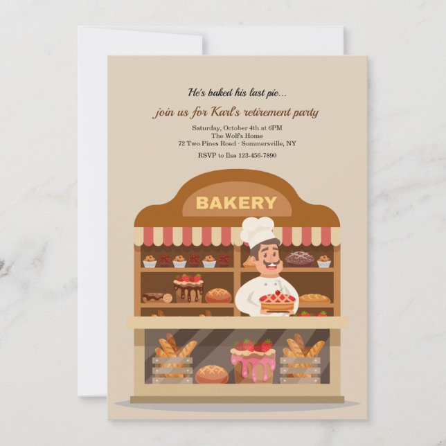 Invitación Fiesta de Jubilación de Baker (Anverso)
