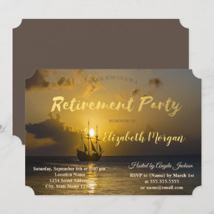 Invitación Fiesta de jubilación de Barco al Atardecer
