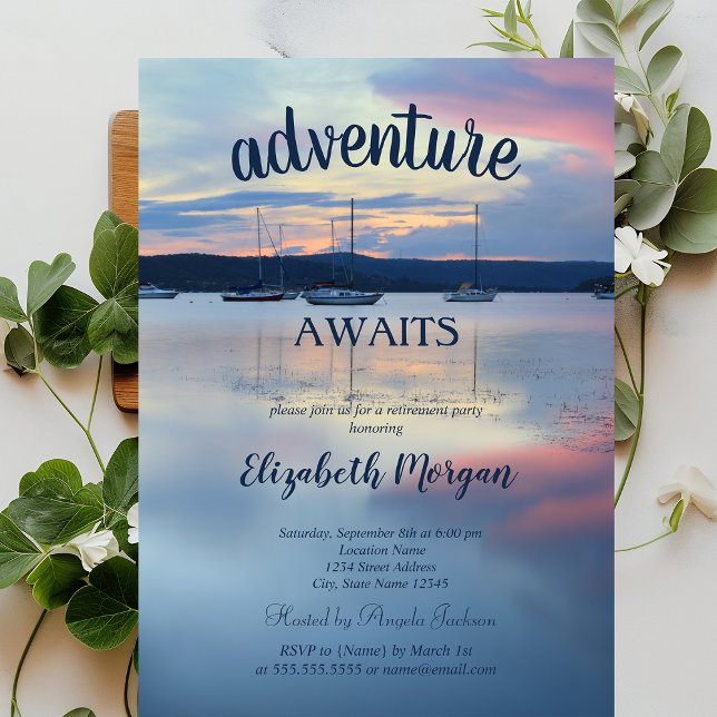 Invitación Fiesta de jubilación de Barcos Atardecer (Subido por el creador)