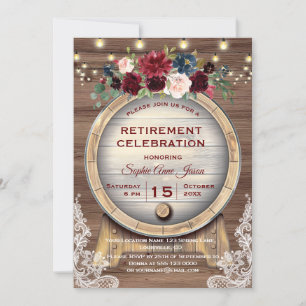 Invitación Fiesta de Jubilación de Barril Vineyard de Floral