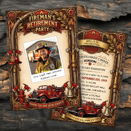 Invitación Fiesta de jubilación de bombero vintage