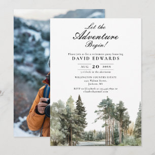 Invitación Fiesta de Jubilación de Bosques de Boho Watercolor