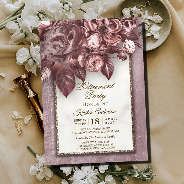 Invitación Fiesta de jubilación de caligrafía moderna (Subido por el creador)