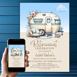 Invitación Fiesta de Jubilación de Caravana de Whimsical