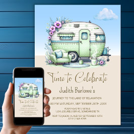 Invitación Fiesta de Jubilación de Caravana Verde