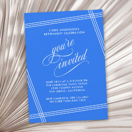 Invitación Fiesta de Jubilación de Cobalto Azul Moderno Simpl