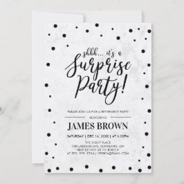 Invitación Fiesta de Jubilación de Confetti Negro y Sorpresa