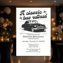 Fiesta de jubilación de cruising en coche clásico 