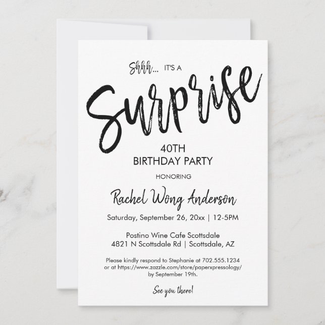 Invitación Fiesta de Jubilación de Cumpleaños de Sorpresa min (Anverso)