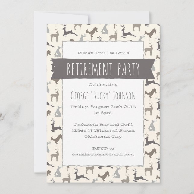 Invitación Fiesta de Jubilación de Deer de País (Anverso)