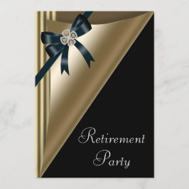 Invitación Fiesta de jubilación de diamantes de oro negro ele