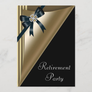 Invitación Fiesta de jubilación de diamantes de oro negro ele